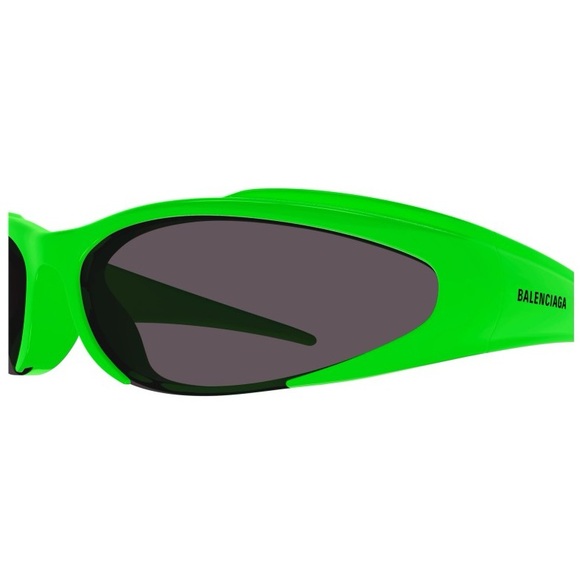 NEW BALENCIAGA OVAL SUNGLASSES BALENCIAGA BB0253S 005 GREEN GREY EYEWEAR - Picture 4 of 7